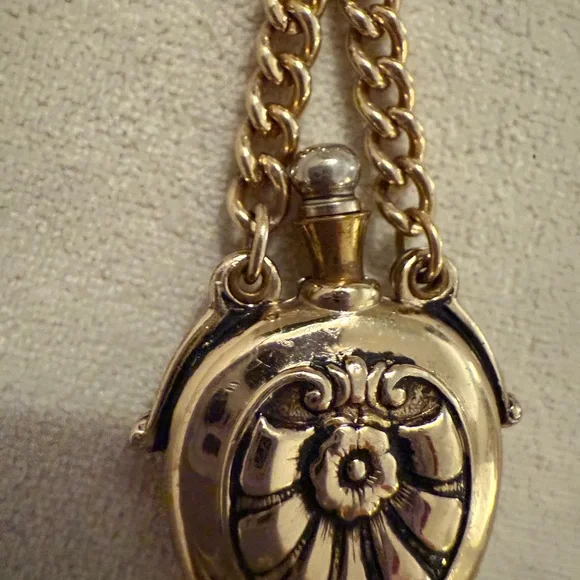 Vintage Fleur-de-lid Perfume flask pin - Picture 2 of 6